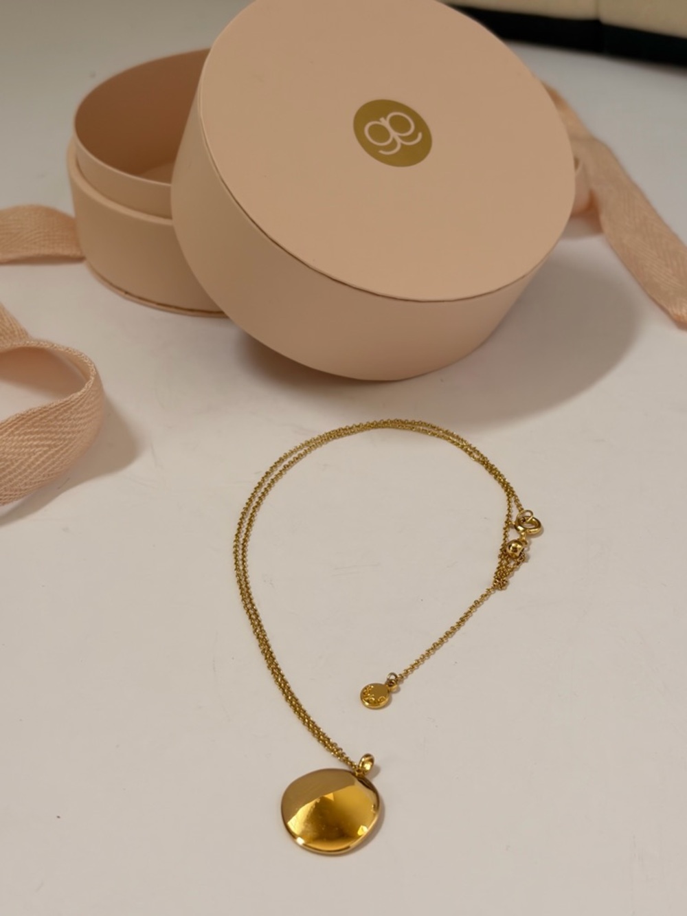 Gorjana Gold Round Pendant Necklace with Heart - Picture 3 of 6